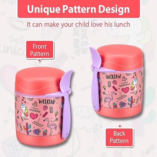 Miniatura 9 de Termo de sopa de 10 oz para comida caliente, tarro con cuchara para niños, recipiente aislado a prueba de fugas, de acero inoxidable, boca ancha,
