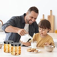 Vista 6 de Zubebe Paquete de 50 tarros de plástico de 16 onzas con tapas, recipientes herméticos de plástico transparente, recipientes vacíos redondos