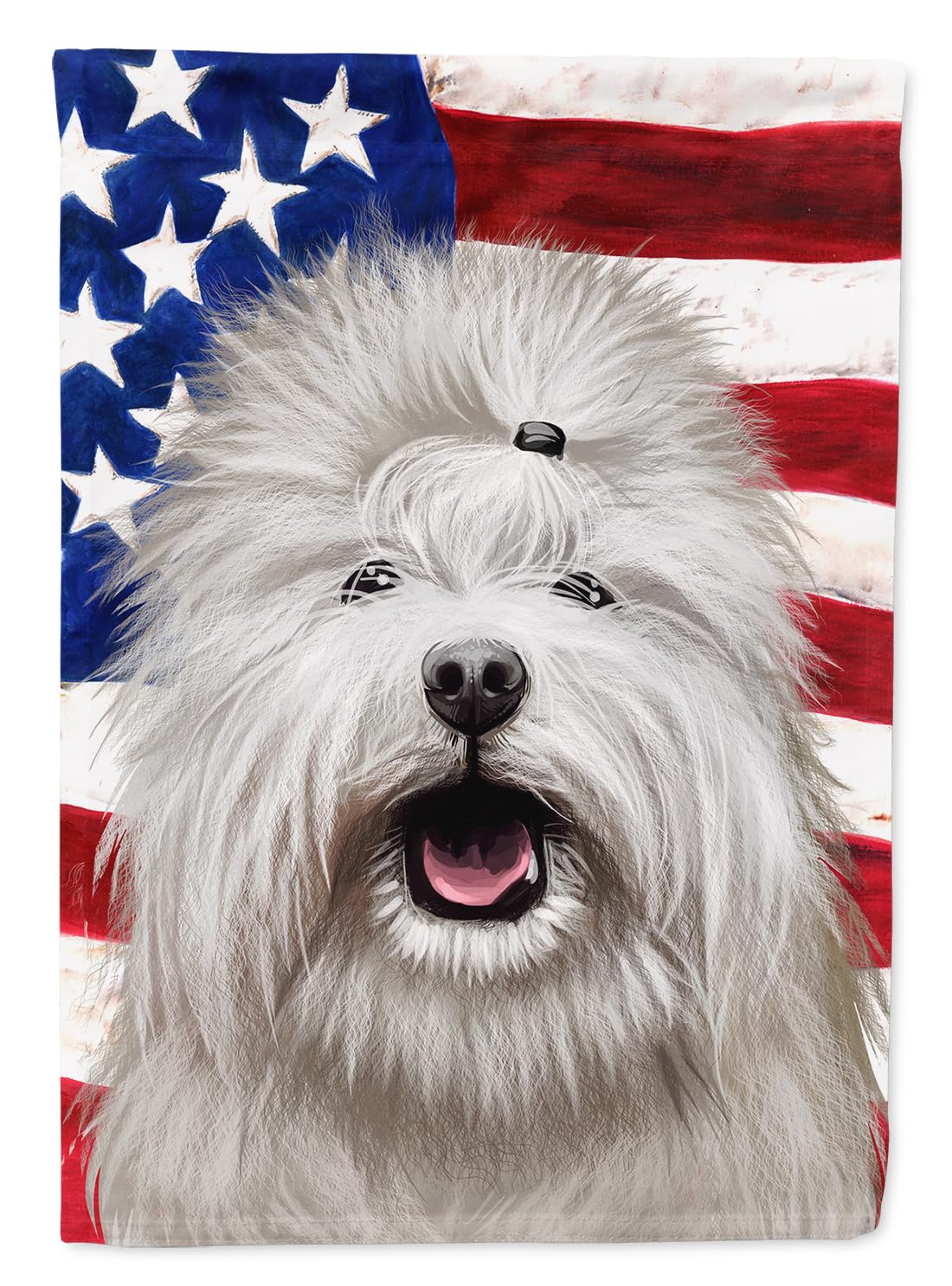 Drapeau en toile Coton de Tulear CK6495CHF aux finitions haut de gamme
