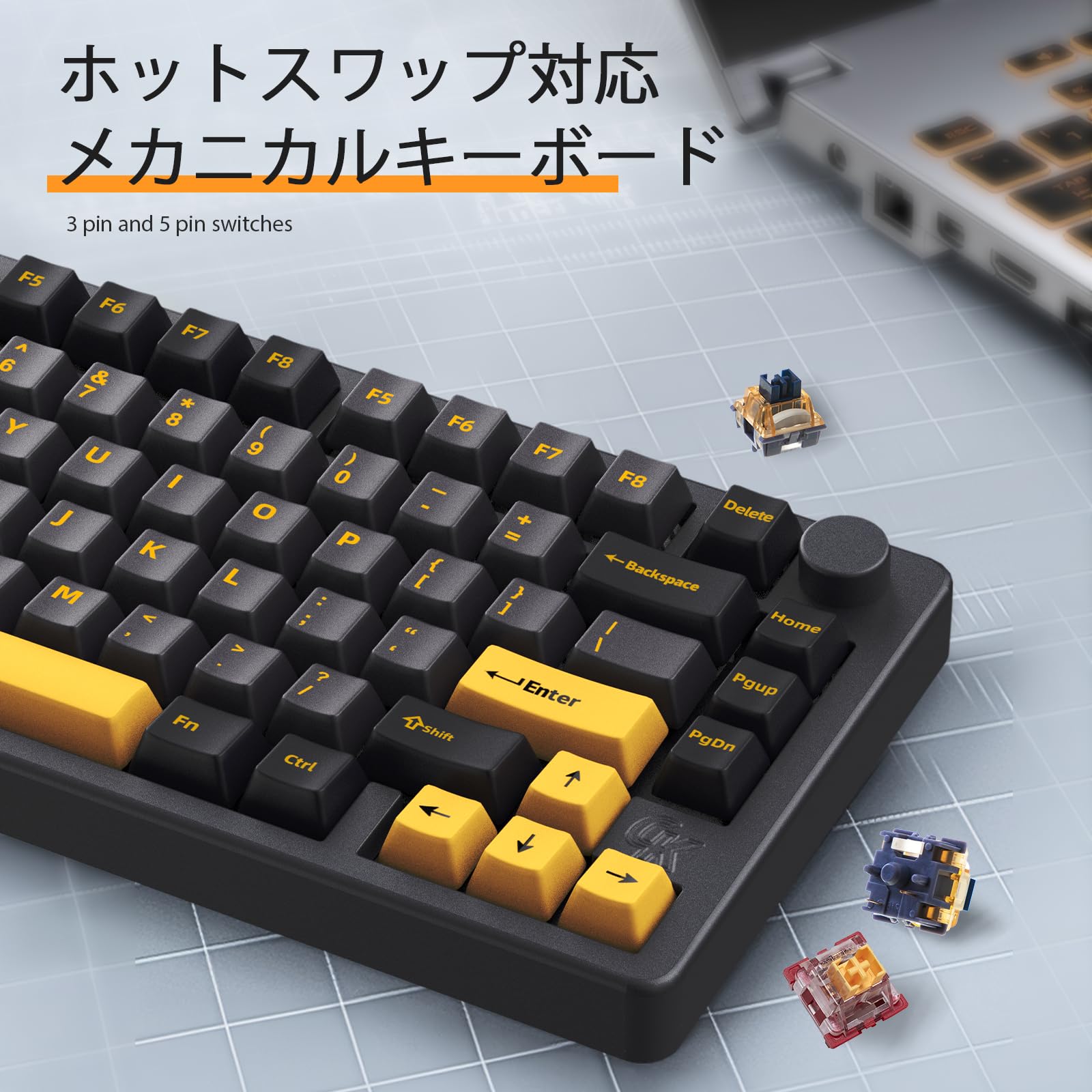 Amazon | GK GAMAKAY TK75PRO 75% アルミ 筐体 キーボード KTT