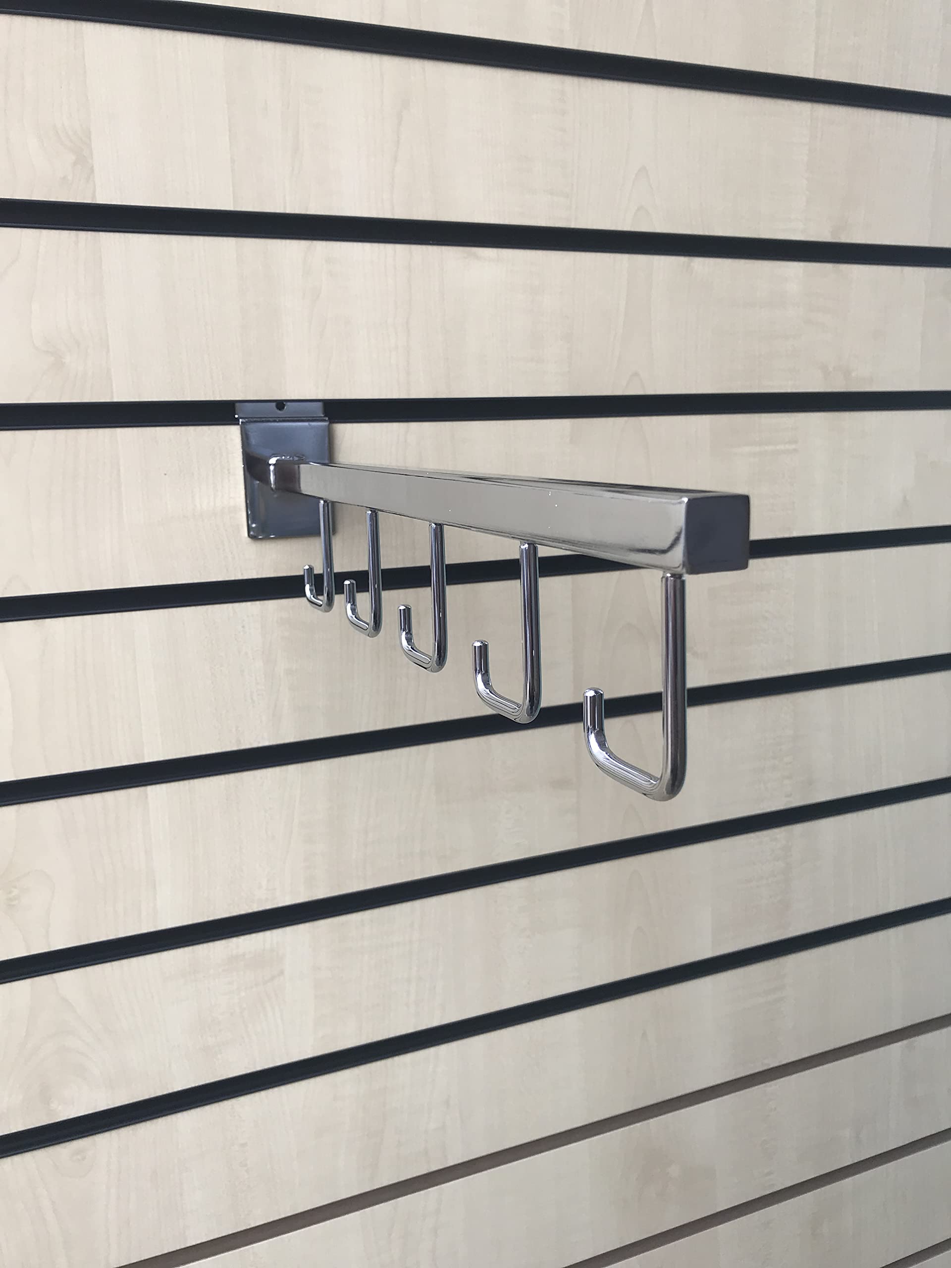 Completeshopfittings Full Chrome Slat Wall Sslatwall Fittings Prongs Arms Hooks Retail Display Shop Fittings (1X Straight J Hook)