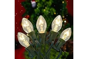 Stranger Things Halloween Decorations: C7 Christmas Light 25ft Outdoor, 27 Clear Warm Bulbs