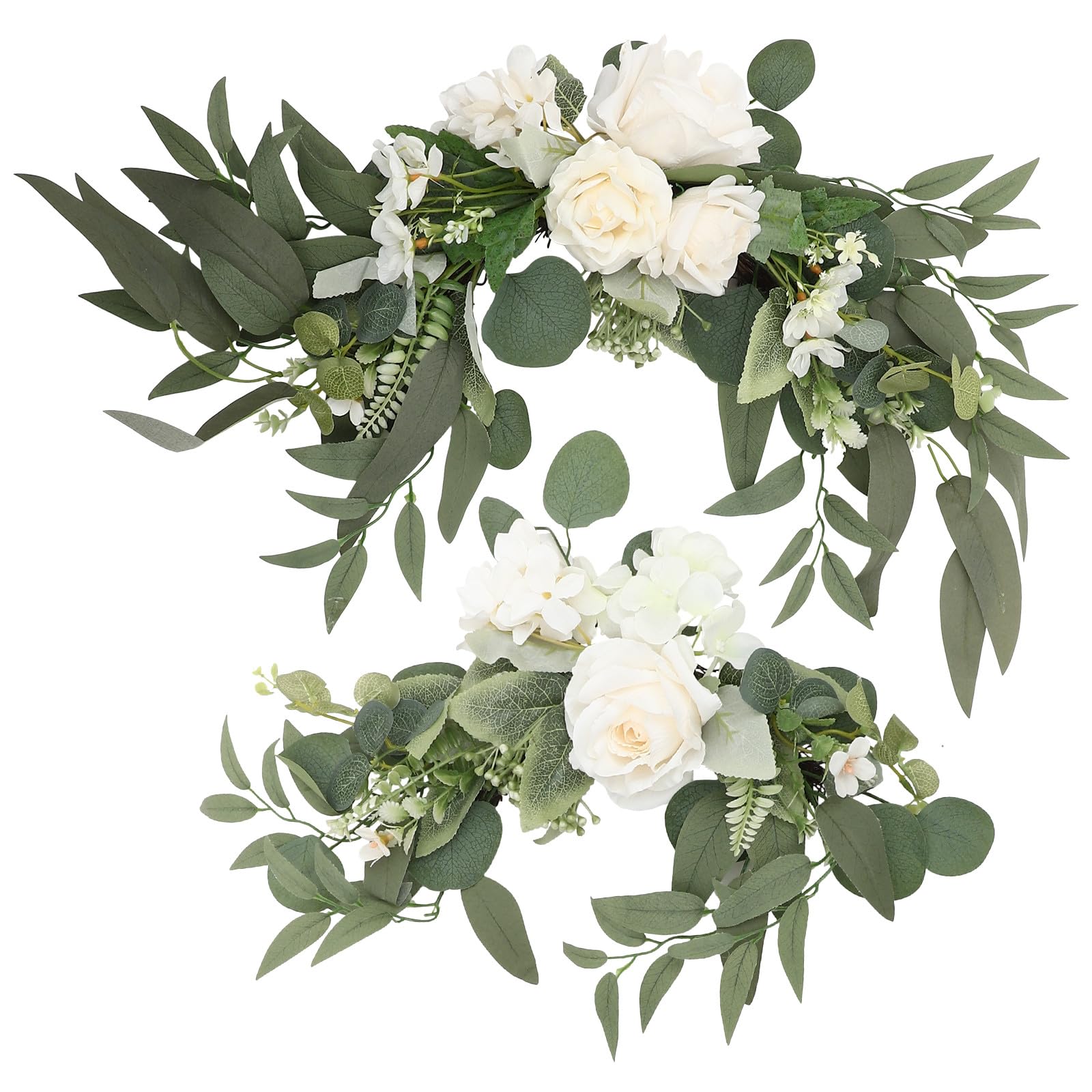 Ornement floral d'arche blanc fleurs artificielles panneau bienvenue mariage