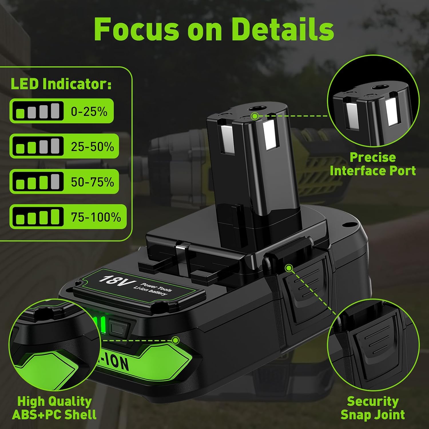 2Packs 4.0Ah P107 Lithium Battery Replacement for Ryobi 18V Battery P102 P103 P104 P105 P106 P108 P109 P122 Compatible with Ryobi 18V Cordless Power Tools and Chargers - Image 3