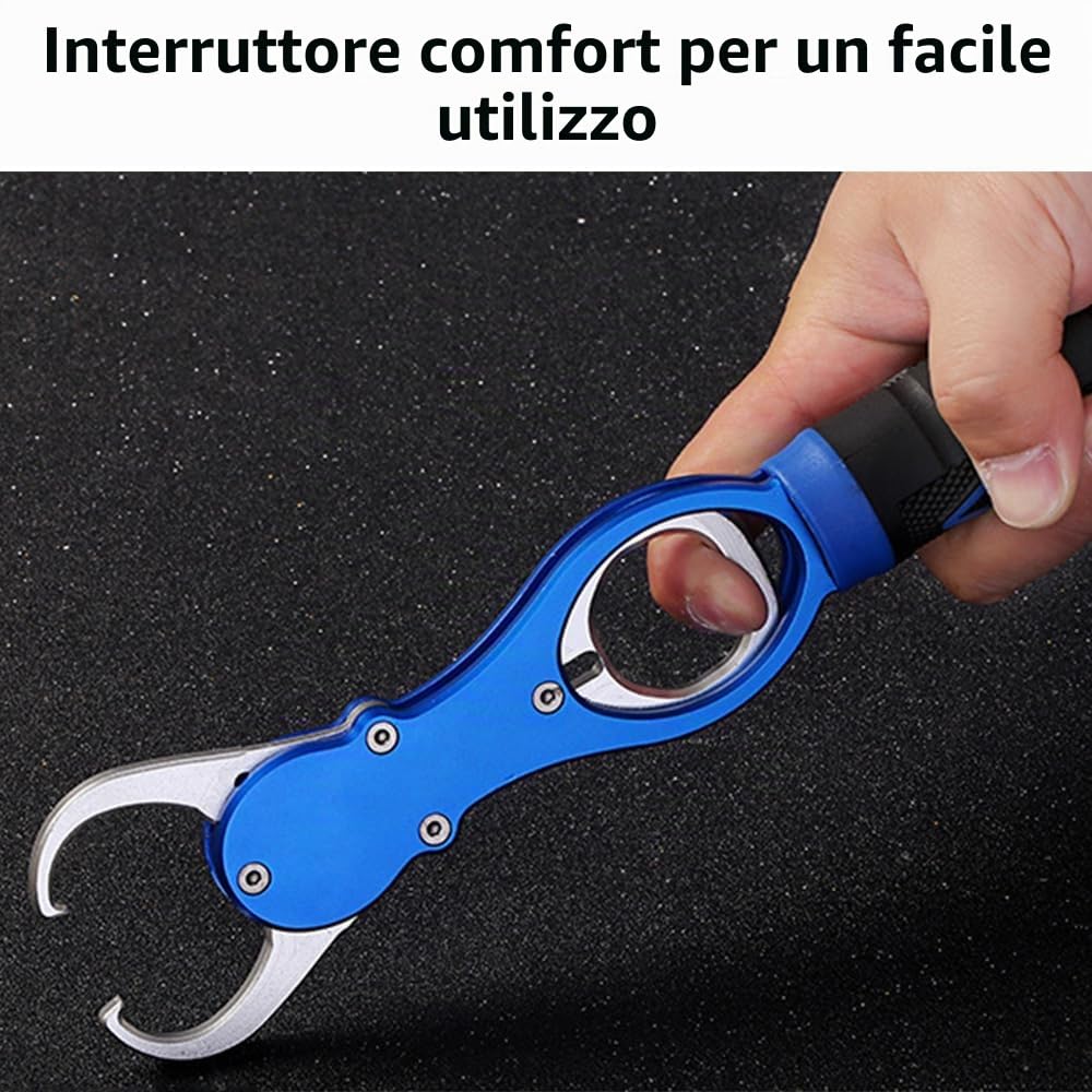 Pesce Lip Gripper, pinza portatile per pesci con bilancia, supporto professionale in alluminio per pesca in acqua dolce e salata