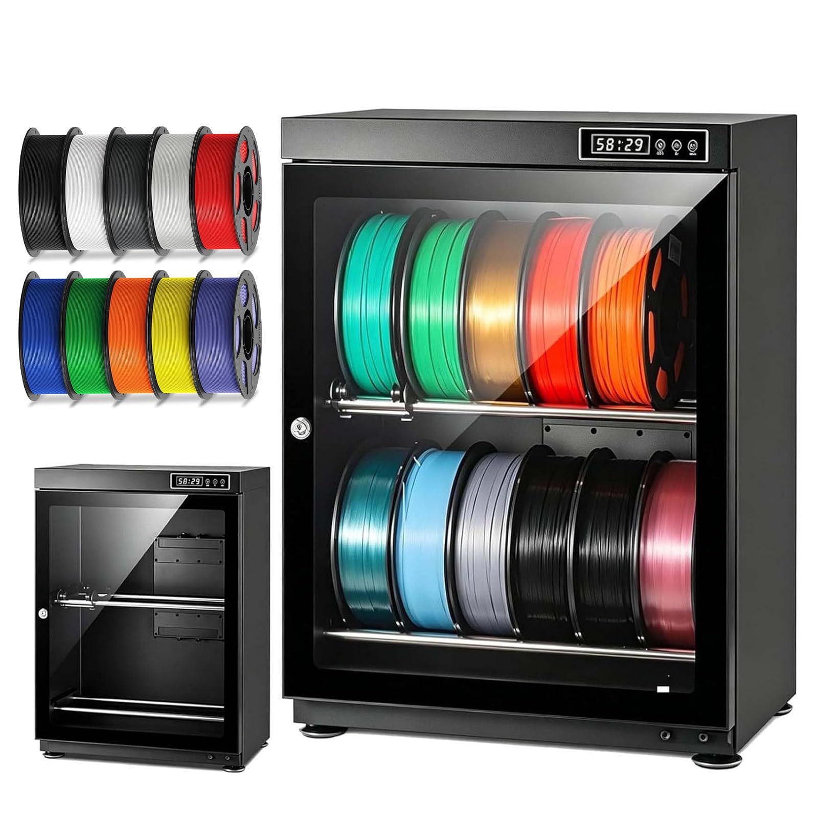 WEIMILOR 3D Printer Filament Dryer Box, Large Storage Case 70L