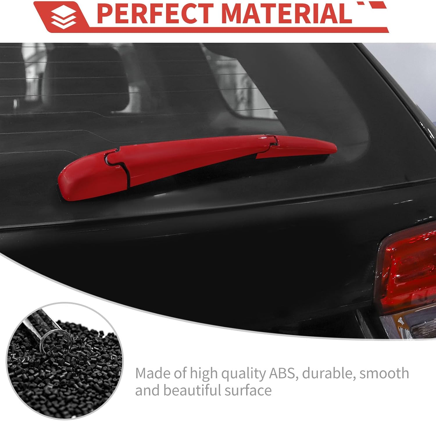 Fit for Jeep Grand Cherokee 2011-2020 Rear Window Windshield Wiper Arm Blade Cover Exterior Accessories,Red