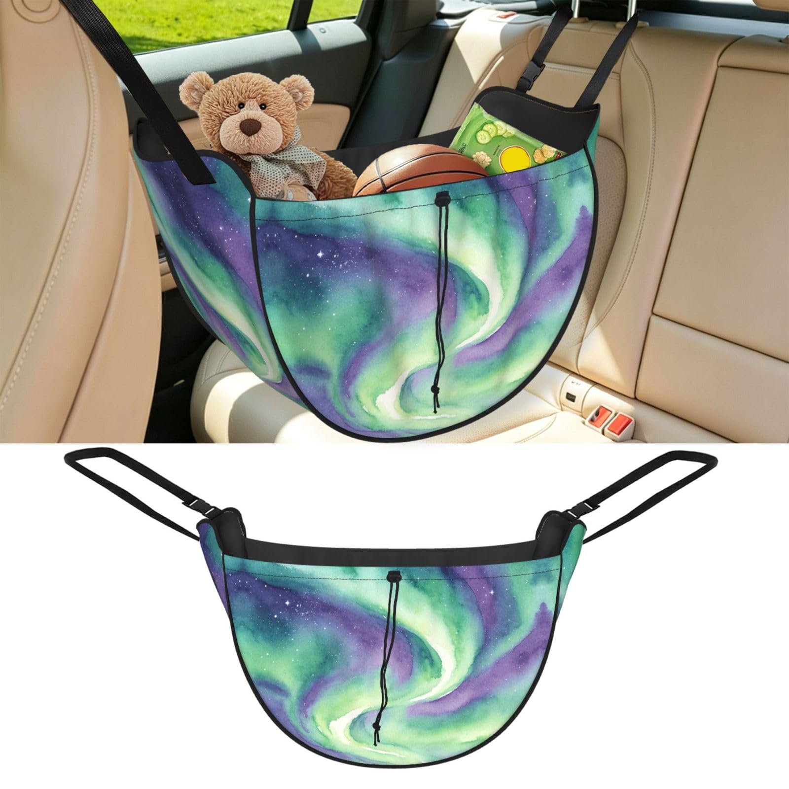 CNTDBU Aurora Wash Car Seat Organizer-Backseat Storage Bag for Travel