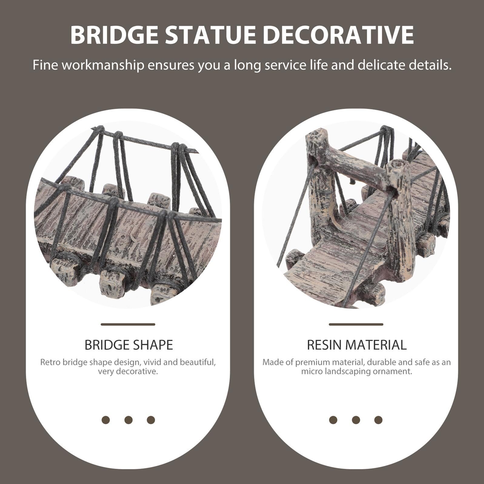 Mipcase 2 Pcs Décoration Miniature de Pont Accessoire de Paysage Miniature pour Jardin Résine Design Élégant et Délicat Léger à Poser et Déplacer