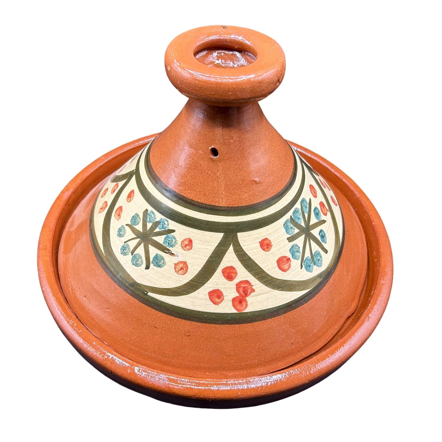 Tajine XL 35 cm in Terracotta Dipinta a Mano – Pentola Tradizionale Marocchina/Tunisina + Ebook Gratuito 3107251013