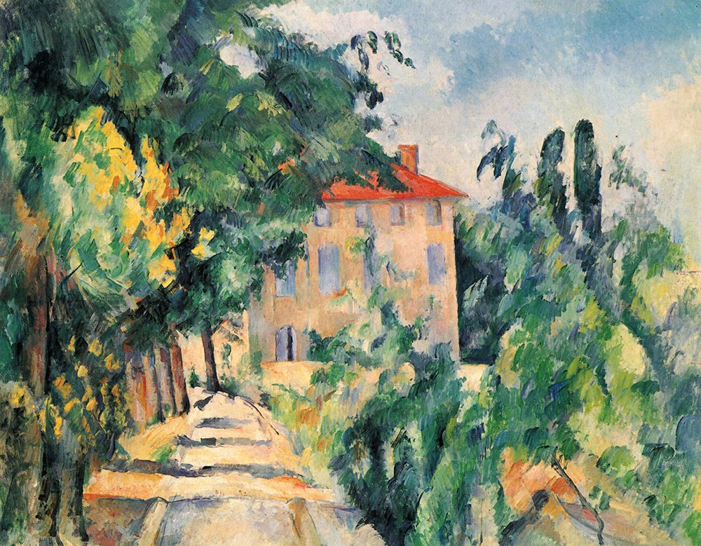 Tableau Paul Cezanne Path to The House grand format cadre marron