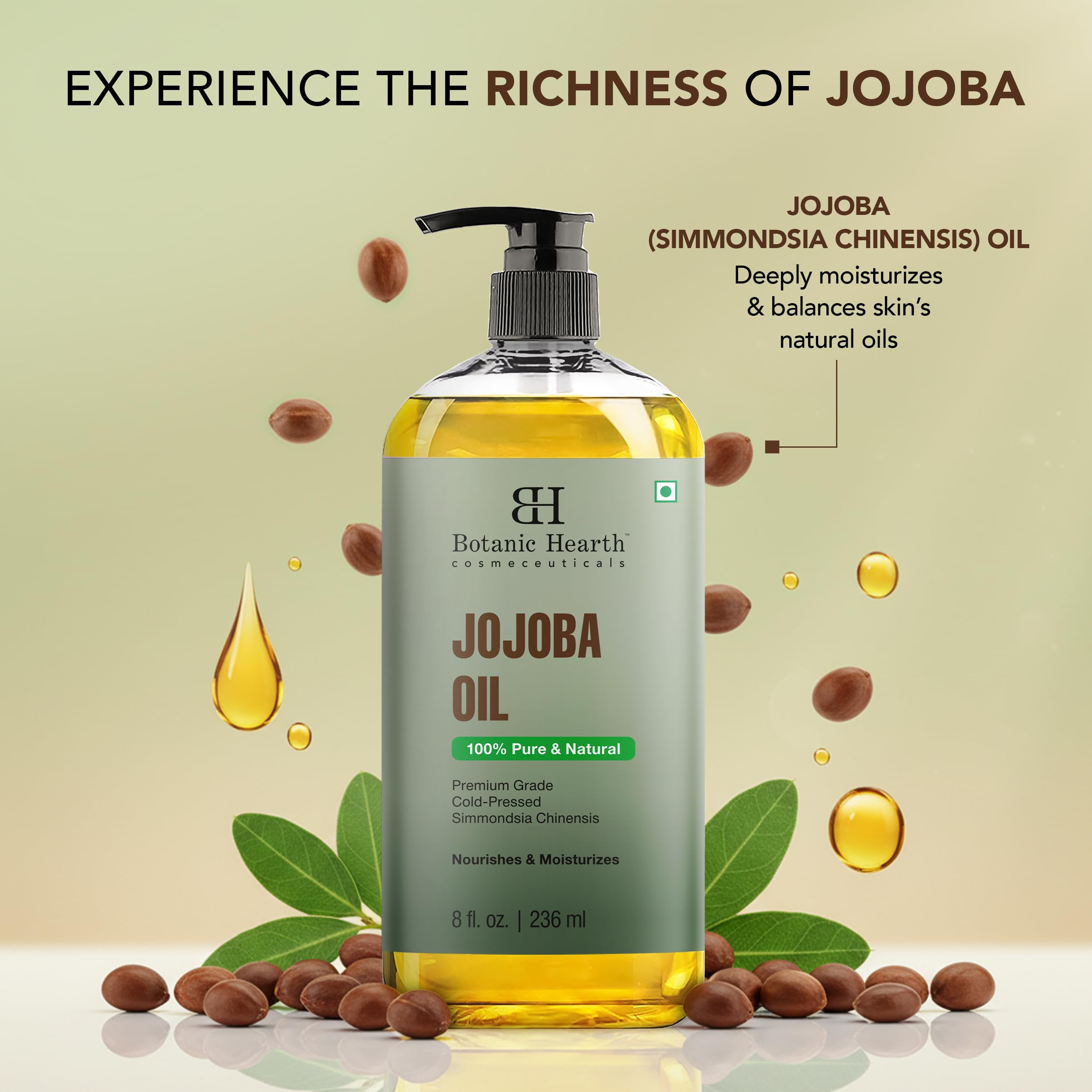 Botanic Hearth Jojoba Oil 8 fl oz (236 ml), 236 ml (Pack of 1) - Image 4