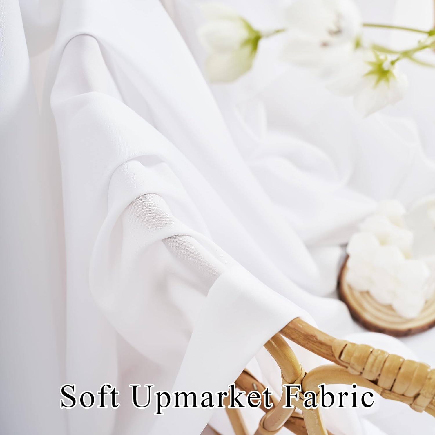 NICETOWN Non-See-Through White Sheer Curtains 96 inches Long 2 Panels, Privacy Rod Pocket & Back Tab Window Drapes Light Filtering for Bedroom/Living Room, W52 x L96