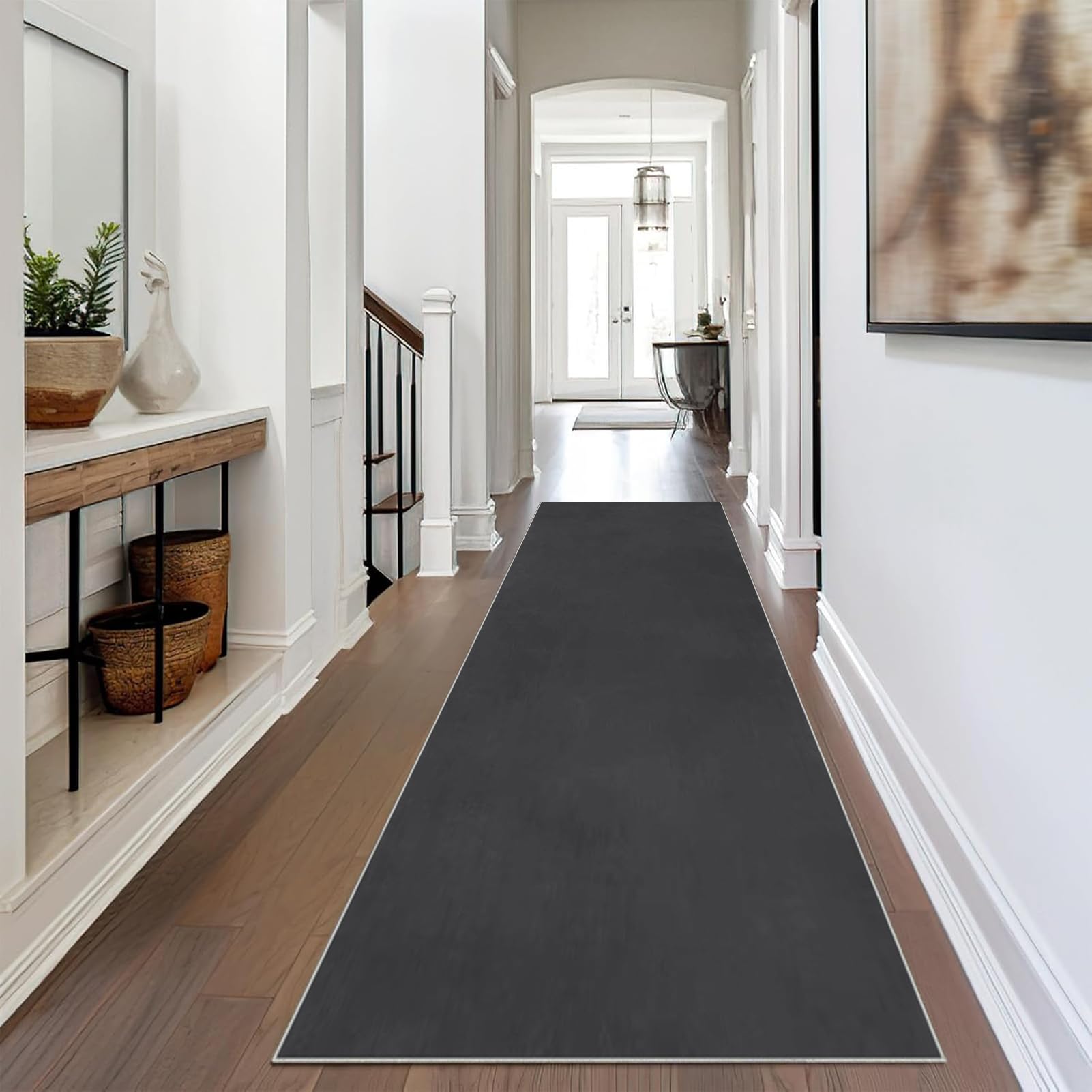 Dywan do korytarza antypoślizgowy dywan kuchenny zmywalny dywan długi korytarz 80 x 300 cm dywan salon krótkie włosie dywan przedpokój wejście wycieraczka długi wąski dywan do jadalni