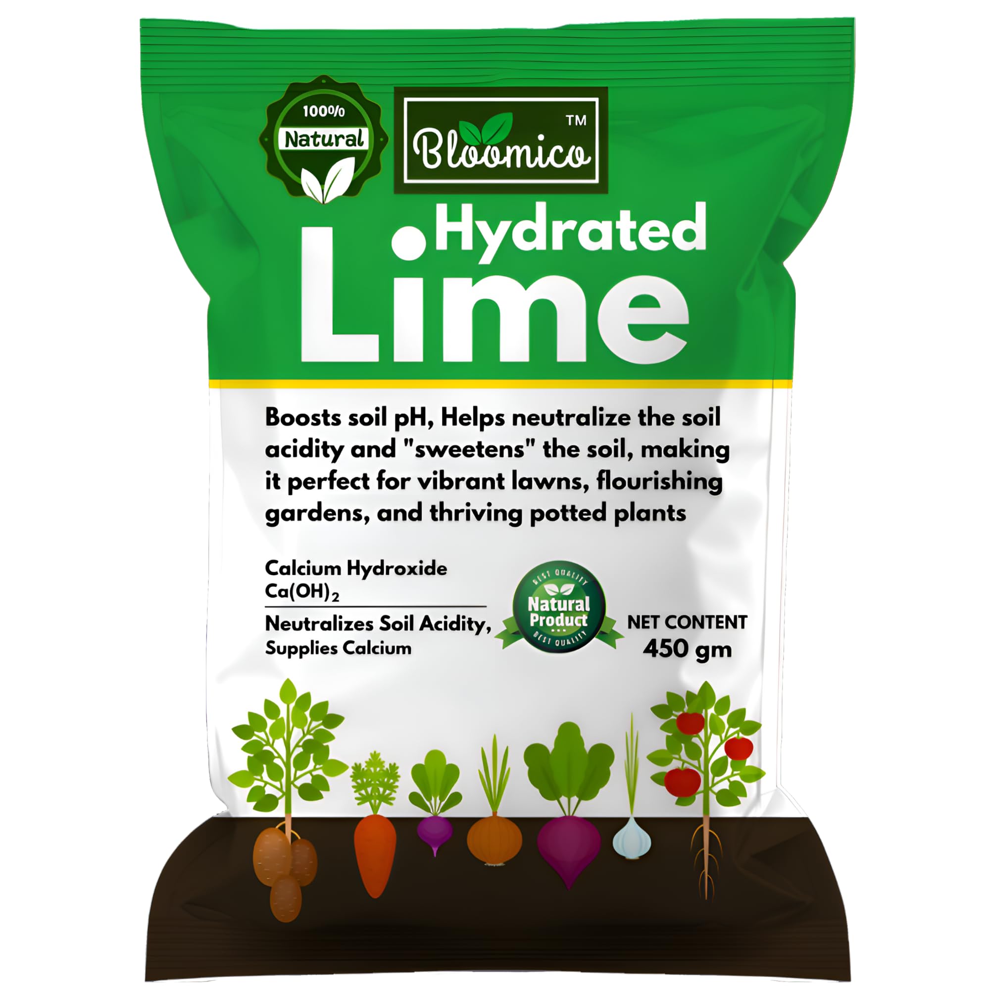 Hydrated Lime for Gardening & Essential Soil Amendment - 450gm | Raises pH & Neutralizes Soil Acidity | Ideal for Lawns, Gardens & Potted Plants (450 gm)-image-40
