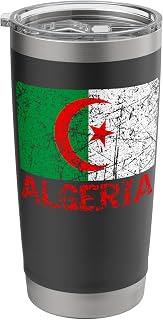 Algerian Flag Of Algeria Distressed African Men Women Kids Stainless Steel Insulated Tumbler