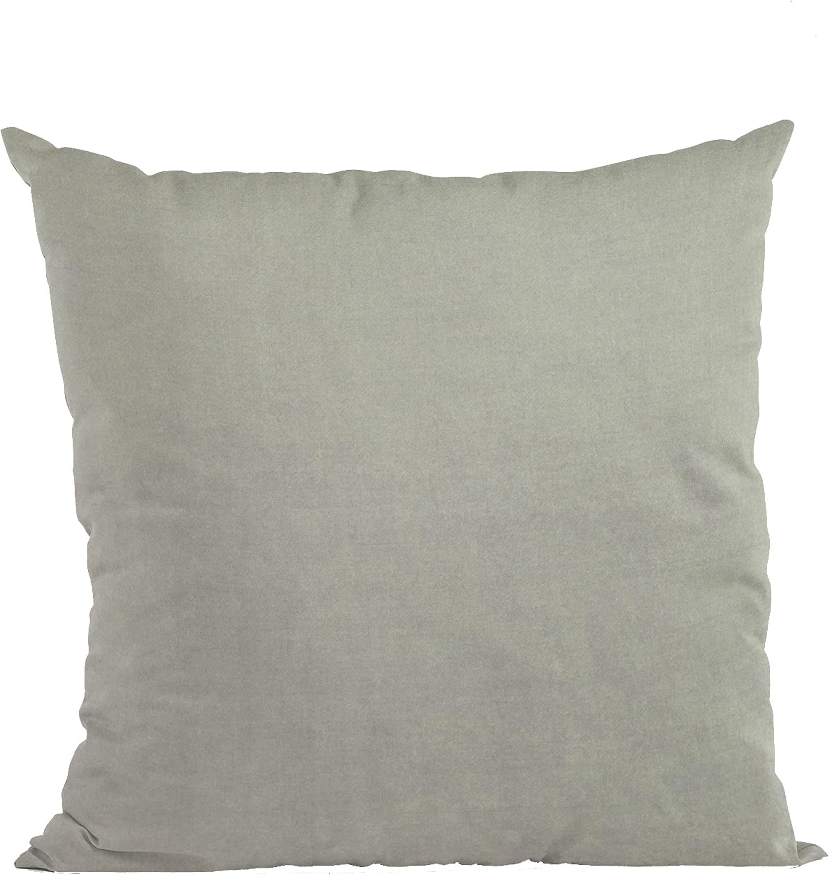 Plutus Brands Grey Plutus Solid Shiny Velvet Luxury Throw Pillow x 20in, Double Sided 20" x 20"
