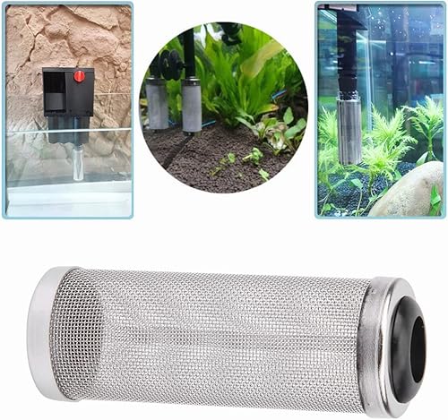 Miniatura 4 de Protector de filtro de acuario, acero inoxidable para peces de malla de camarones de malla de malla de filtro de cubierta de cilindro de camarones