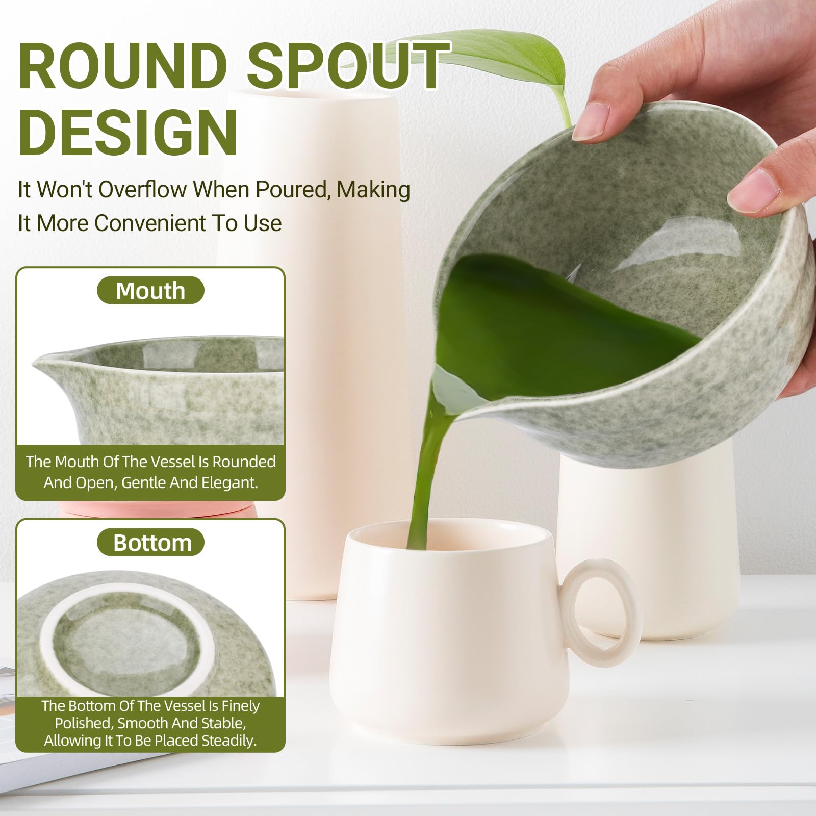 Kit de Ceremonia Japonesa de Matcha de 6 Piezas – Matcha Set con Cuenco de Matcha,Colador,Soporte para Batidor,Batidor de Matcha de Bambú,Cuchara y Pala – Set de Regalo para Amantes del Matcha