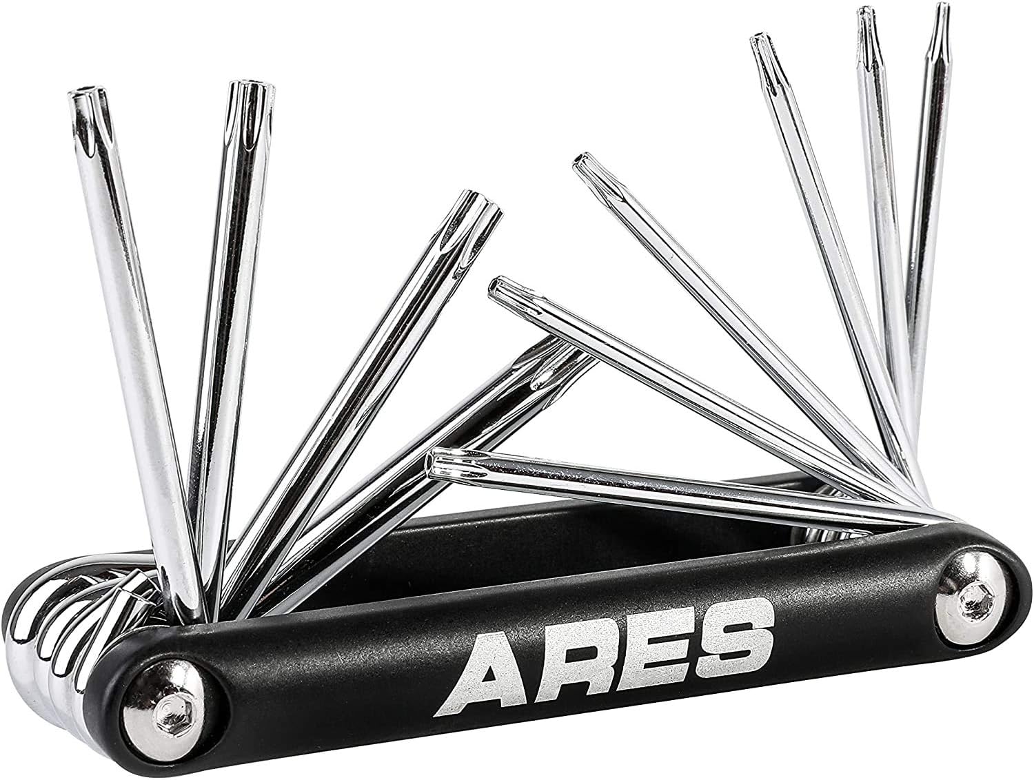 44000-10-Piece Tamper-Proof Folding Star Key Set - Sizes Include T-6 to T-30 - Corrosion-Resistant CR-V Steel Construction