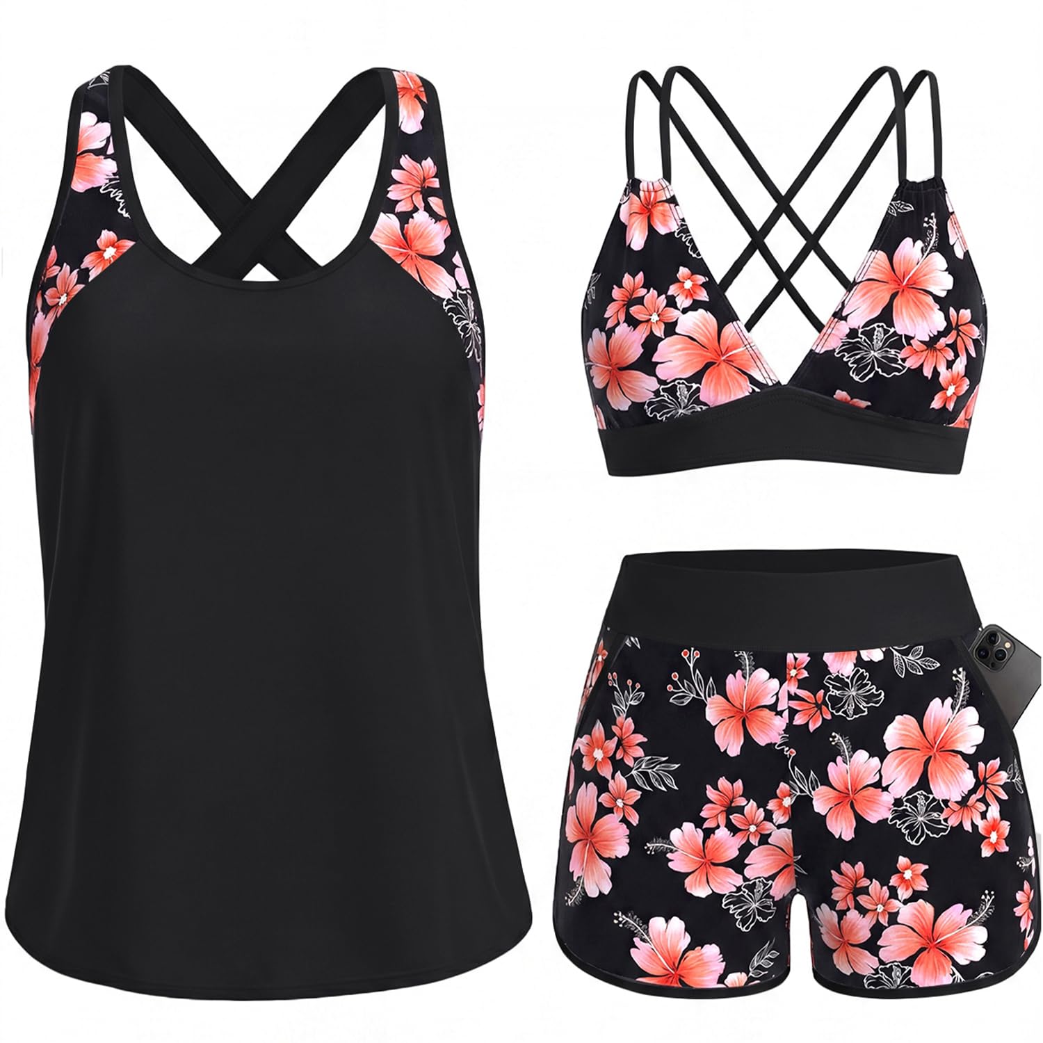 Photo 1 of Daci 3 Piece Tankini Swimsuit Set