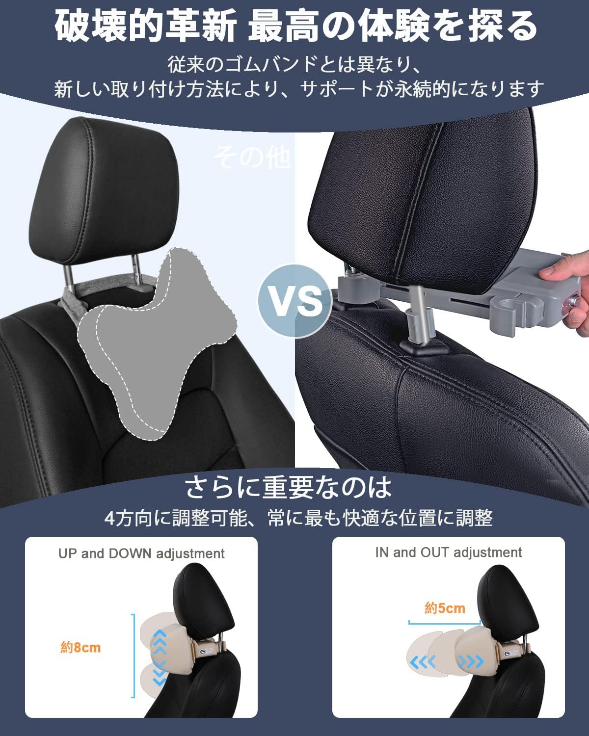 車用 調整式ネックピロー 車載 ネックパッド ネックピロー ヘッドレスト ネッククッション