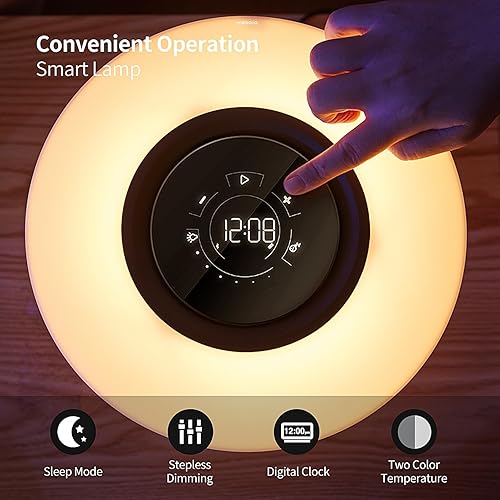 Miniatura 5 de AMPULLA Tree of Aura - Lámpara de mesa inteligente con carga inalámbrica y altavoz Bluetooth, lámpara de mesita de noche regulable para dormitorio