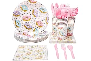 Juvale 144 Piece Donut Grow Up Party Supplies
