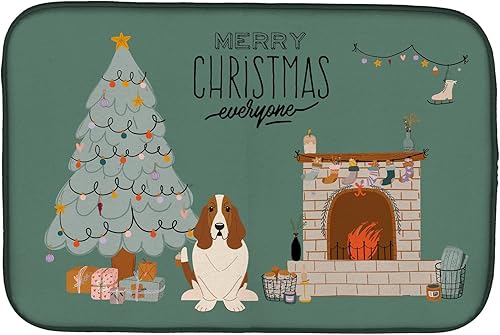 Miniatura 370 de Caroline's Treasures CK7824DDM - Tapete absorbente para secado de platos con diseño de bulldog inglés, rojo y blanco, para encimera de cocina, 14 x