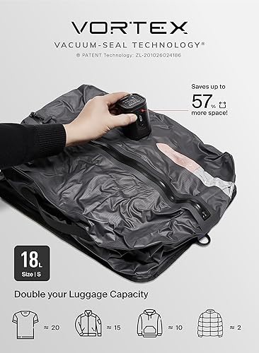 Miniatura 3 de Black Voyage - Bolsa de viaje reutilizable de compresión al vacío para maleta y mochila, reciclada, IP67, impermeable, ahorradora de espacio