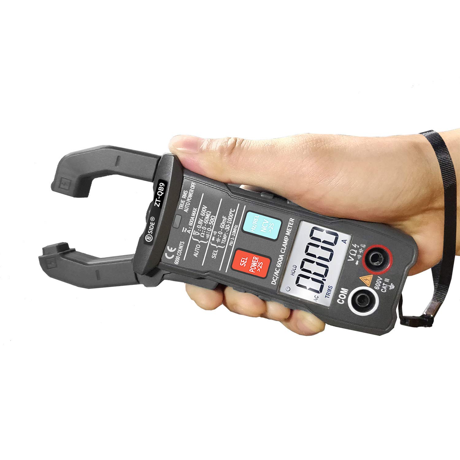 /G ZT-QB9 Pinza amperometrica DC 600A True RMS Auto-Ranging 6000 conteggi Misuratore Corrente di spunto capacità Temperatura Controllo dal Vivo Test di Tensione