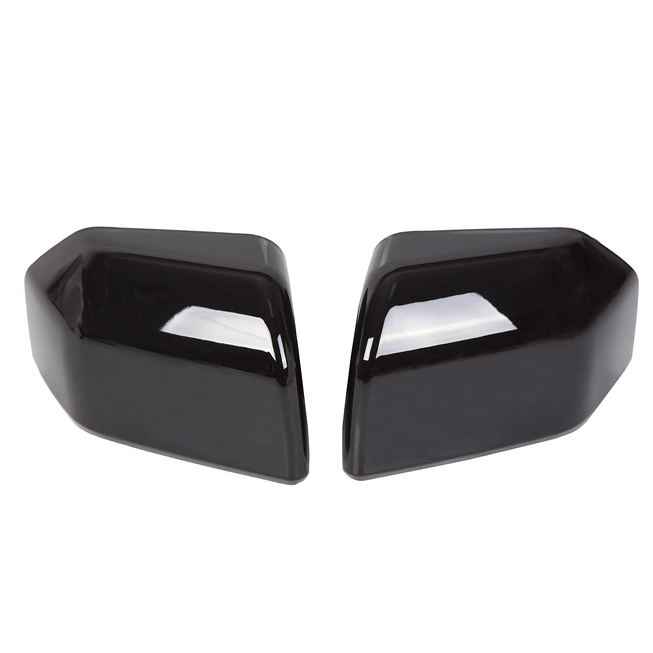 HECASA Top Half Upper Mirror Covers Replacement Compatible with 2015-2020 Ford F150 (Black, Pair)