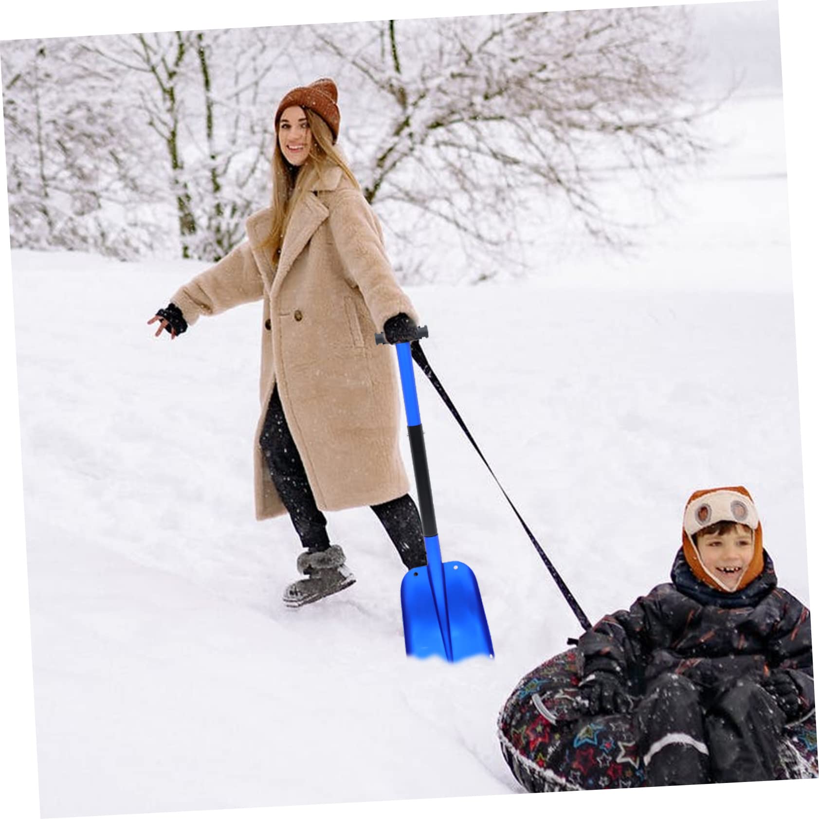ORFOFE Aluminium Schneeschaufel Faltbar Leichtes Multifunktions-Werkzeug Für Auto Und Winter Ergonomisch Geeignet Zum Schneeräumen Und Eiskratzen Platzsparend Verstaubar Robuste Qualität