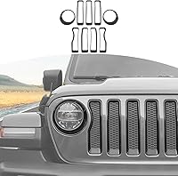 Vista 12 de RT-TCZ para Wrangler JL Rejilla de malla frontal inserto de parrilla faro luz de cubierta para Jeep Wrangler JL JLU 2018-2022 Accesorios exteriores