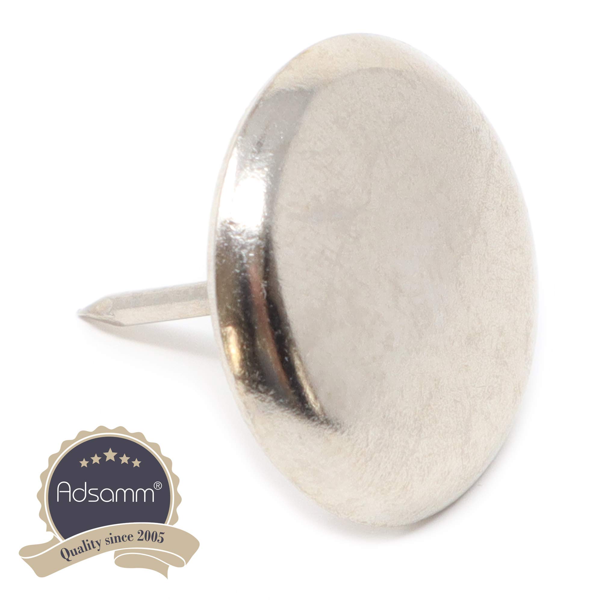 Acheter Adsamm® / 32 X Patins Glisseurs En Métal Avec Amortisseur Et Clou Argentés 18 Mm Rond Pieds Gomme à Pour Meubles ? Comparer Chez