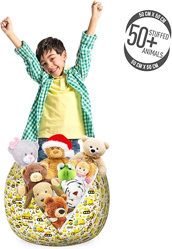 Miniatura 144 de Lunarable Silla de almacenamiento para adolescentes, coloridos patines de estilo retro, para actividades juveniles, para niñas y niños, divertido