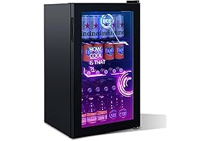 HCK RGB Mini Fridge | Sleek Black Gaming Oasis for Cyber Enthusiasts