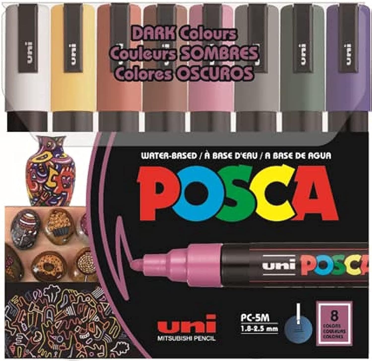 Posca - PC-3M Art Paint Markers - Set Van 4 - In Plastic Portemonnee