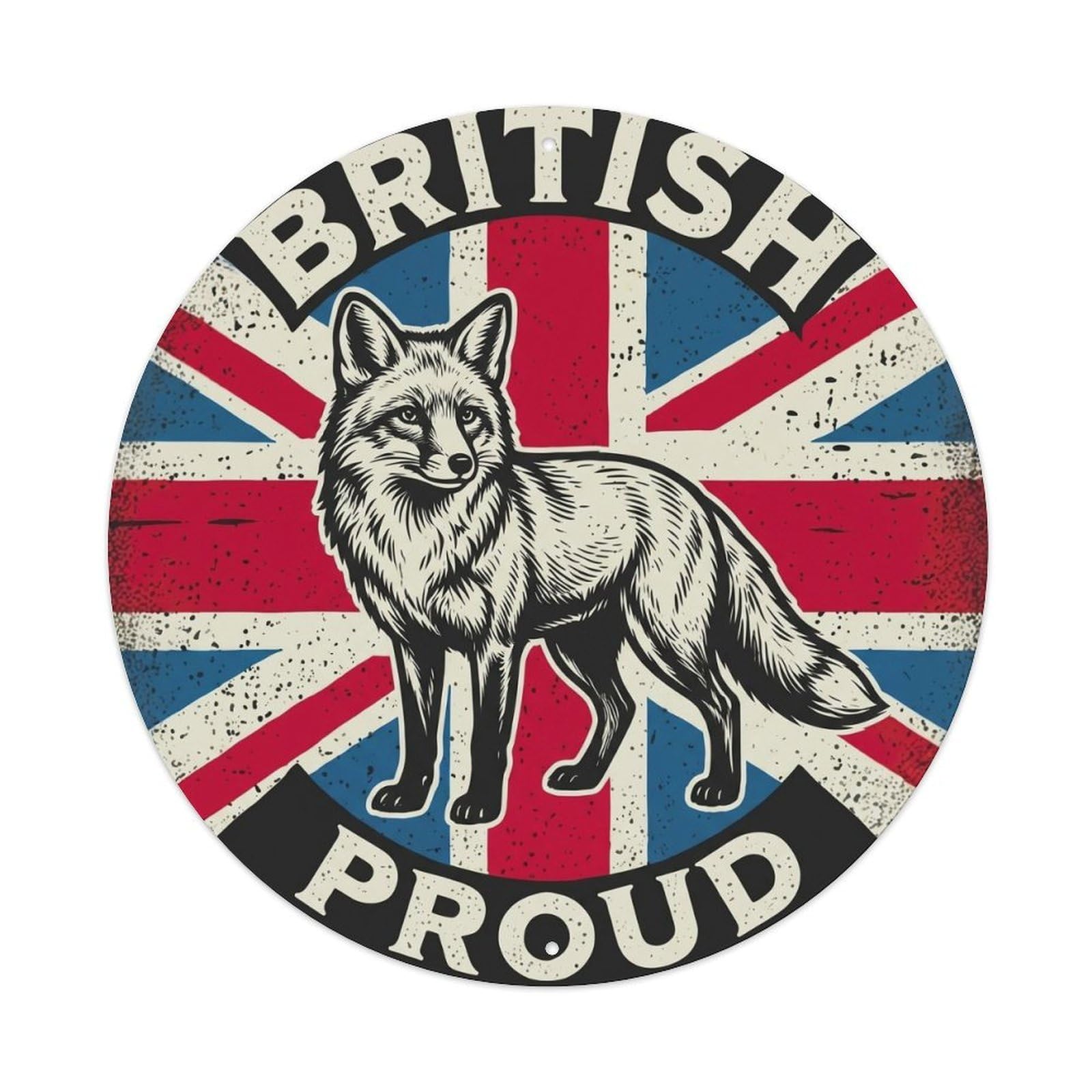 British Proud Fox Wildlife Heritage Emblem Metal Tin Sign