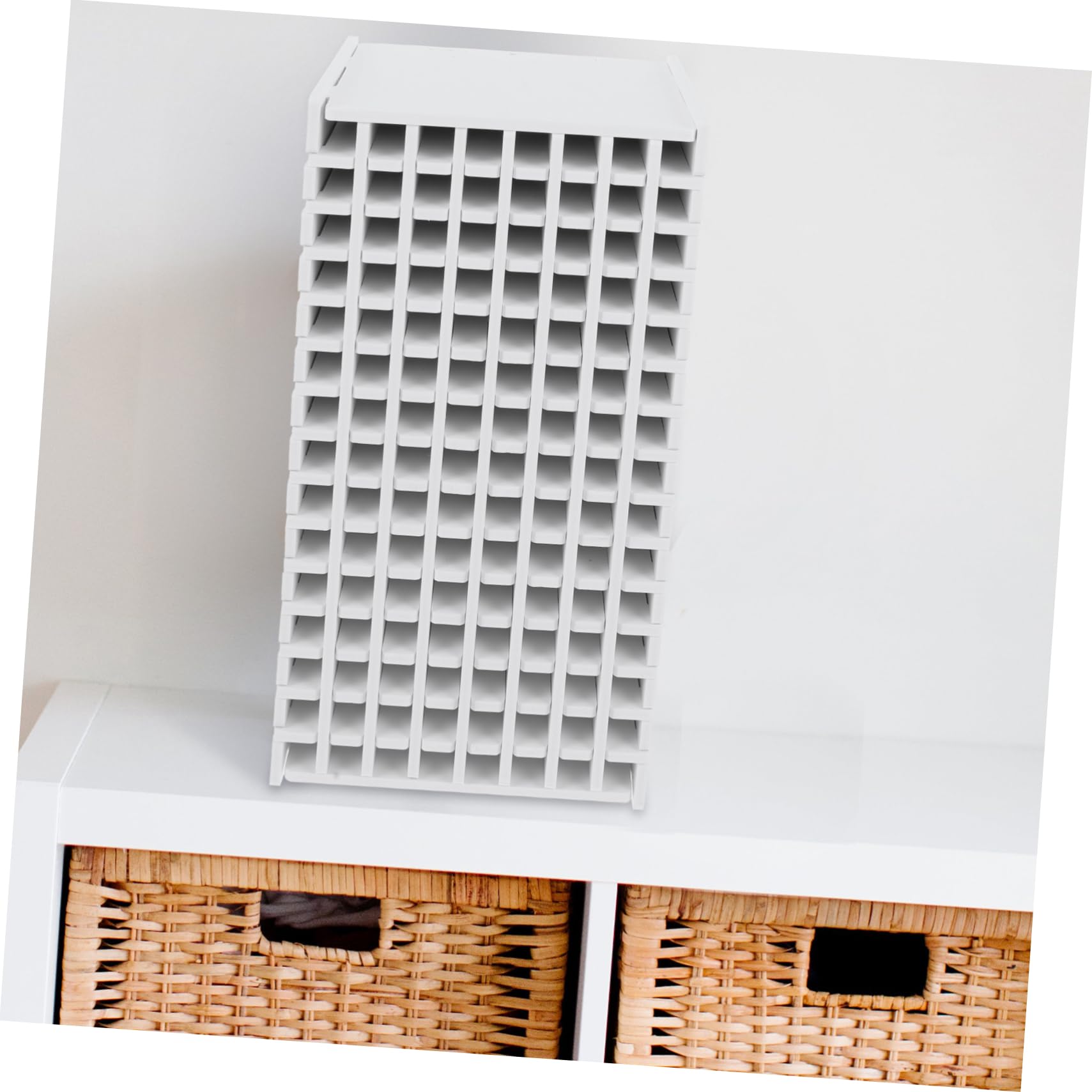 Organizzatore per Scrivania in Legno Bianco Multifunzione Scomparti, Porta Penne e Spazio per 120 Marker per Back To School Party e Ufficio