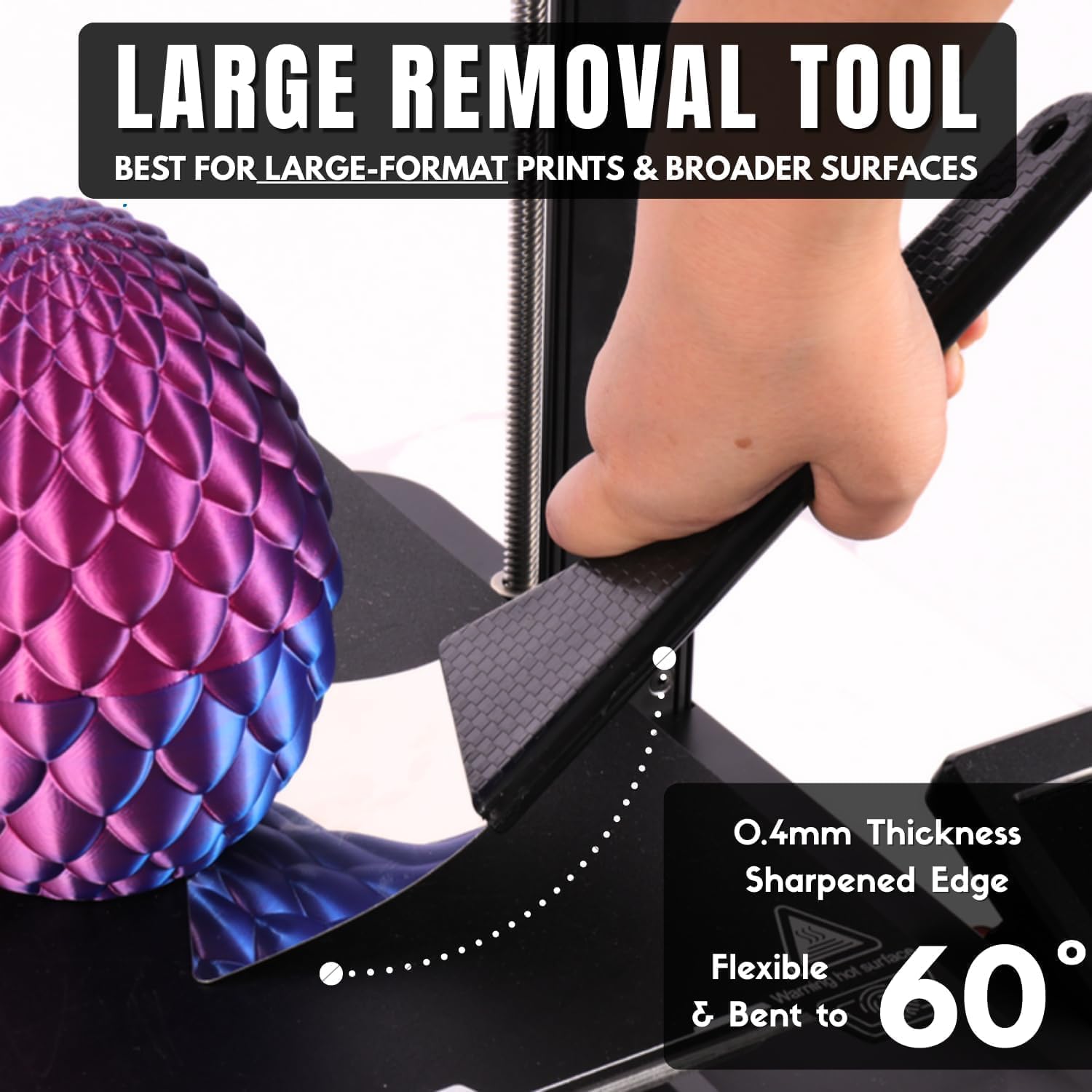 Kit di raschietti per la rimozione di stampanti 3D di alta qualità, 4 tipi di lame affilate e 10 lame extra, raschietti per stampante 3D per una separazione rapida di modelli grandi, medi e piccoli
