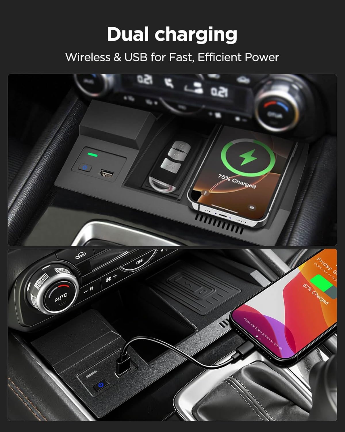 Wireless Car Charger for Mazda CX-5 2017–2025 Accessories, Center Console Wireless Phone Charging Pad for Mazda CX-5 Car Interior Accessories 2017 2018 2019 2020 2022 2023 2024 2025