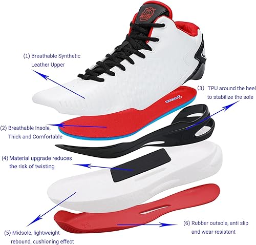 Vista 3 de Beita - Tenis de baloncesto para hombre, transpirables, antideslizantes.