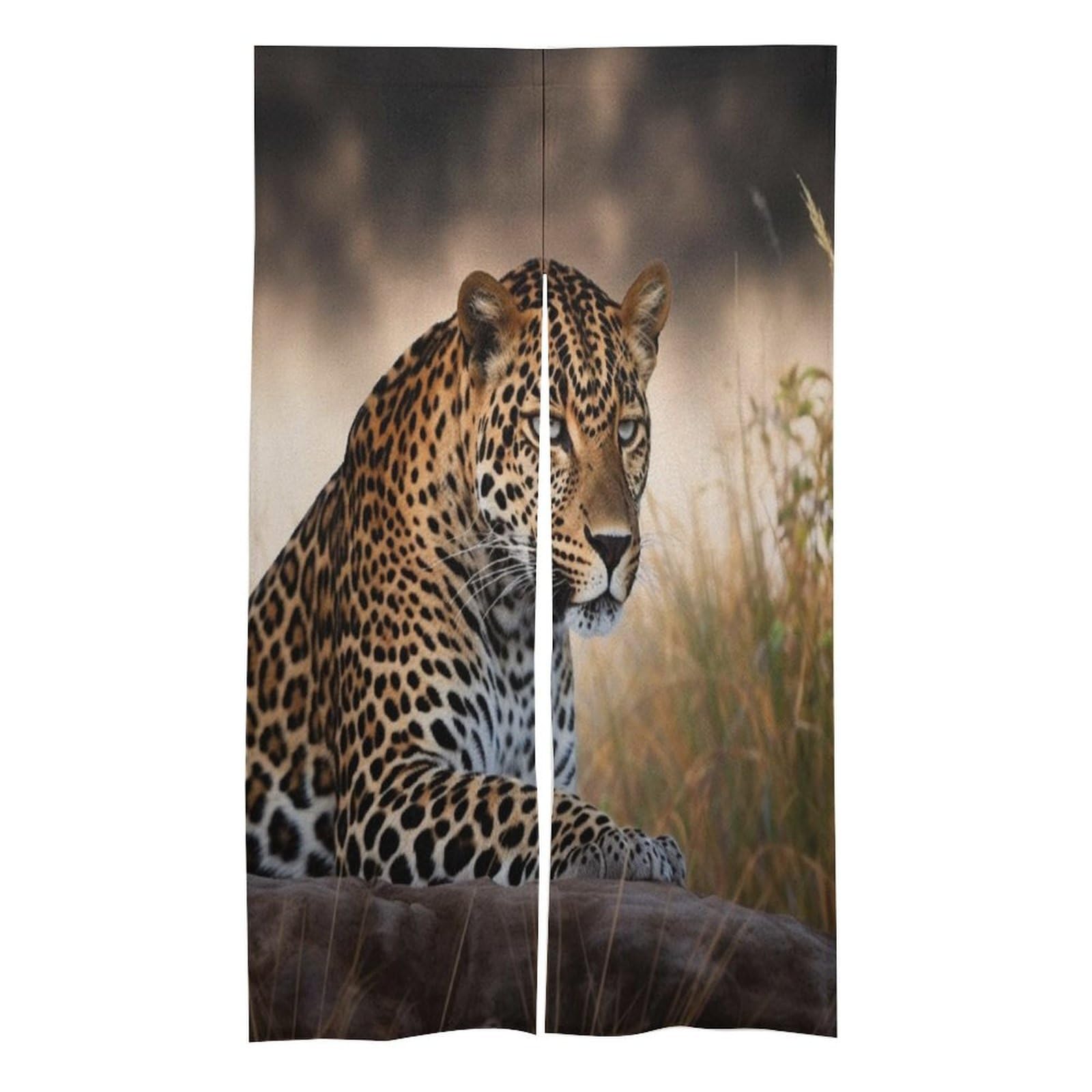 VstaDank African Animal Leopard Noren Doorway Curtain Printed Window Treatment Door Tapestry Chinese Traditional Doorway Curtain Long Type Door Tapestry for Home Decoration