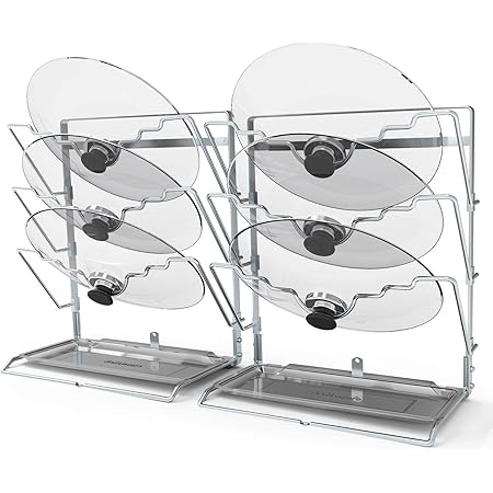 Amazon Co Jp フライパン 鍋 ふたスタンド キッチン収納 フライパンラック キッチンラック 2セット ホーム キッチン