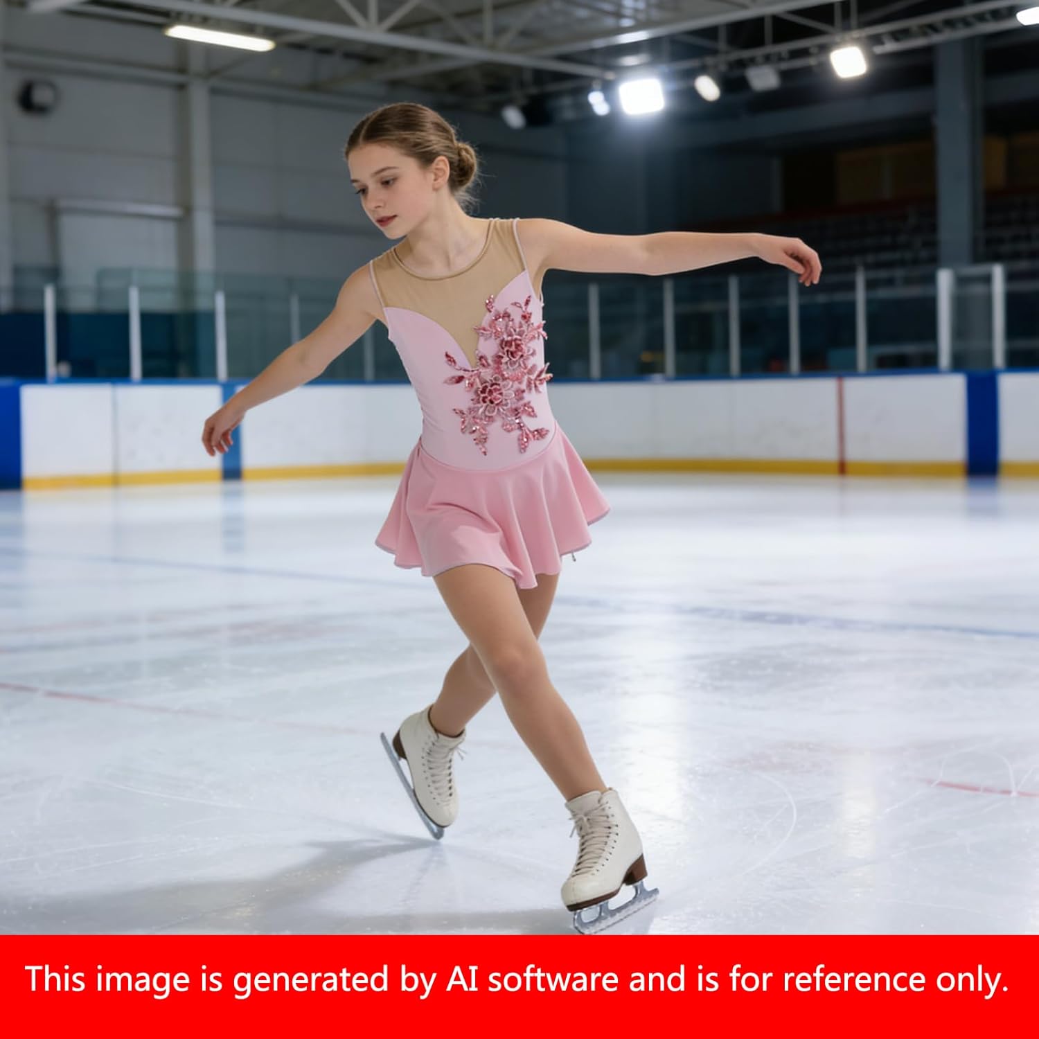 LIUHUO Ice Figure Skating Dress Girls' Sleeveless Competition Perform Womens Dance Dresses Elegant Handmade Decals
