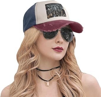 Baseball Cap Adjustable Dad Hats for Men Women Cotton Baseball Hat Aerial Night of View Hong Kong Golf Hats Classic Dad Cap