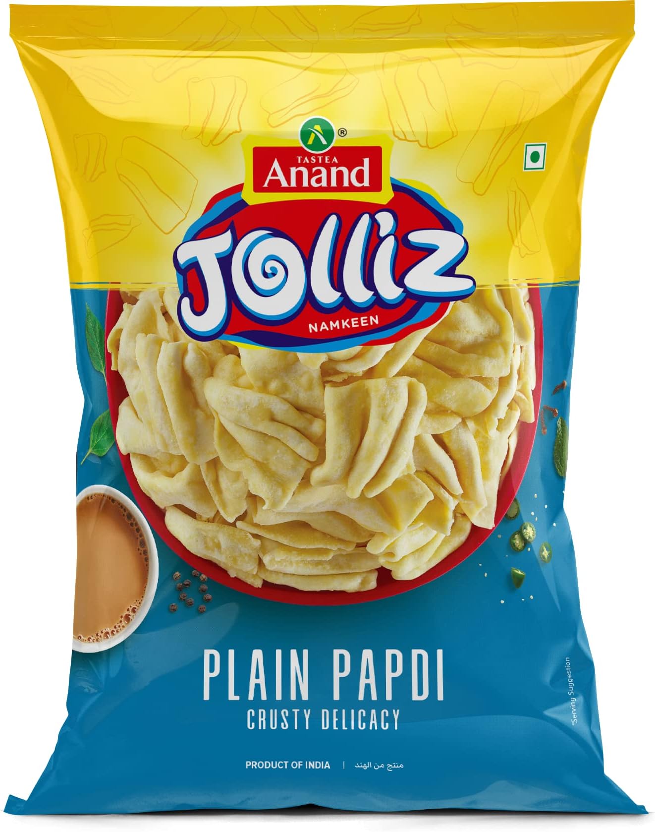 TASTEA Anand Jolliz namkeen Plain Papdi | Ready to Eat | 200 gm each | Pack of 2
