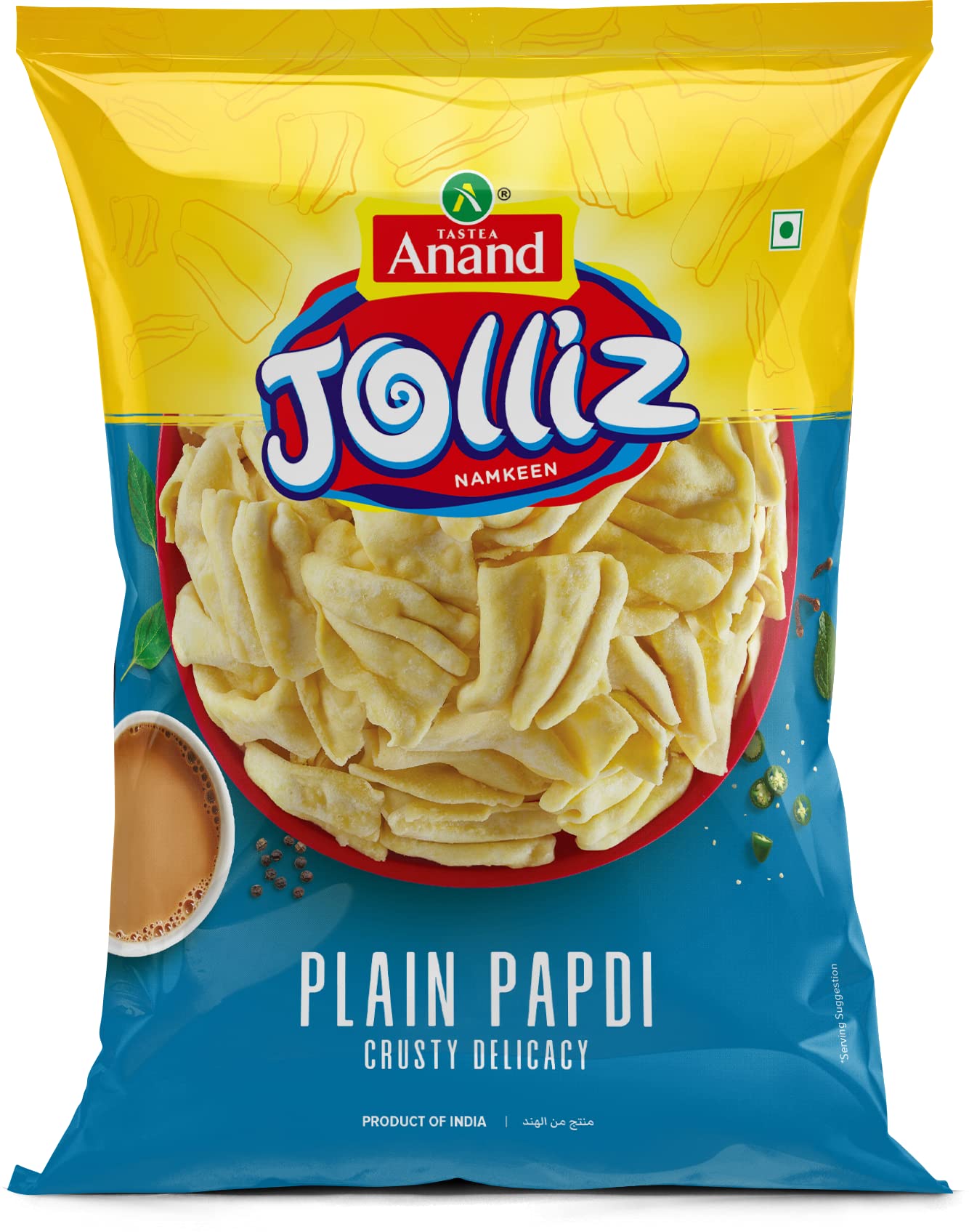 TASTEA Anand Jolliz namkeen Plain Papdi | Ready to Eat | 200 gm each | Pack of 2