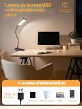 Lampe de Lecture,9 Niveaux de Luminosité+5 Couleur Lampe de Bureau Sans Fil - 6
